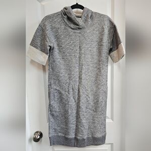 DKNY Gray and Cream Women's Sweater Dress